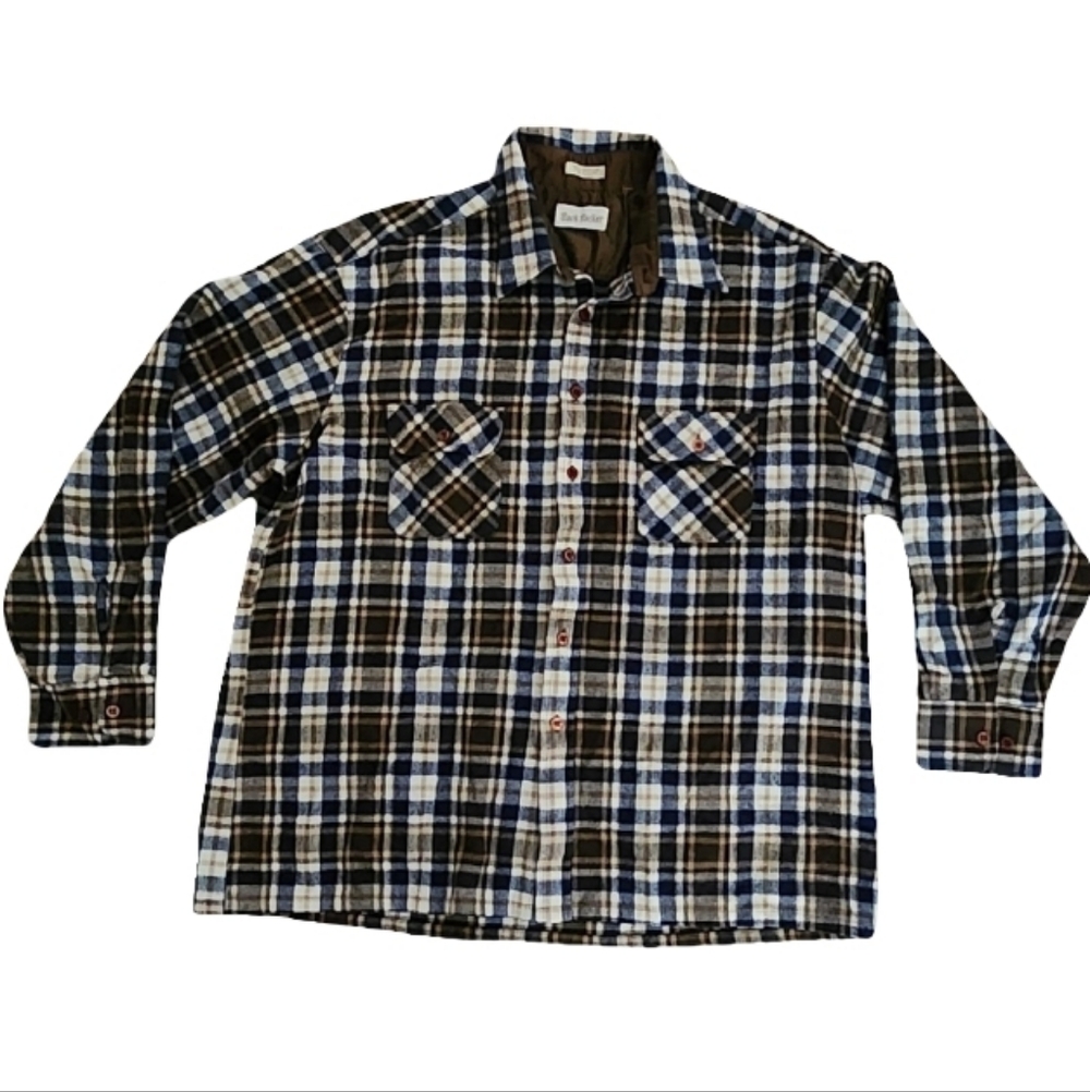 Vintage 70s/ 80s Backpacker‎ Flannel Plaid Shirt Men's Large Fit